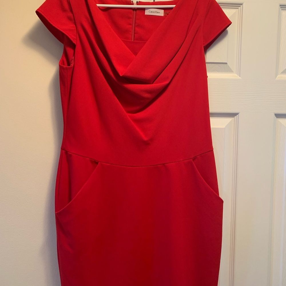 Red Calvin Klein dress